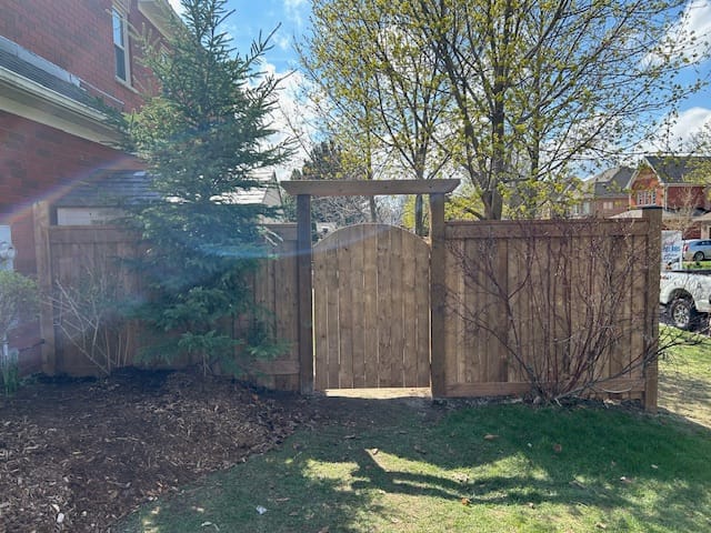 wooden gate with lintel